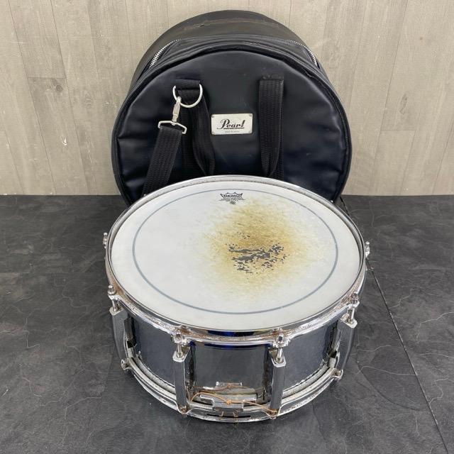 スネアドラム【中古】パール PEARL HAMMERED STEEL SHELL ケース付き  