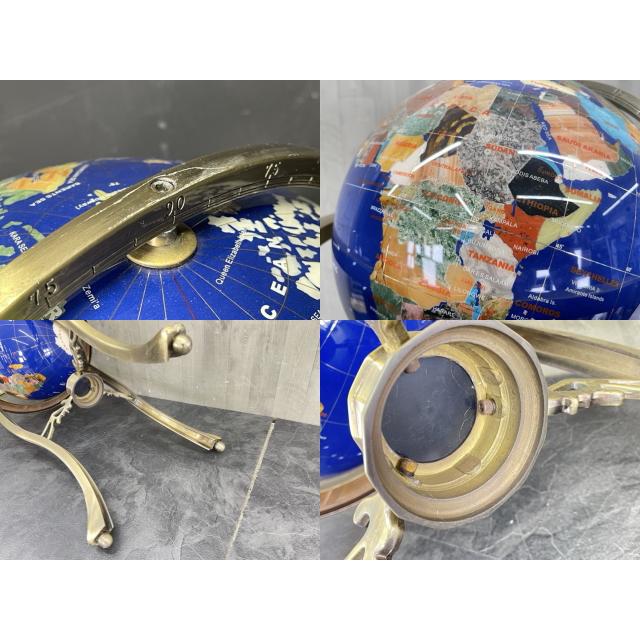 大型 地球儀 【中古】 天然石造り パワーストーン ラピスラズリ 
