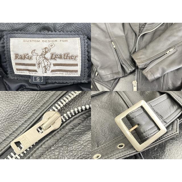 RakuLeather ライダースジャケット 革ジャン Sサイズ 【中古 