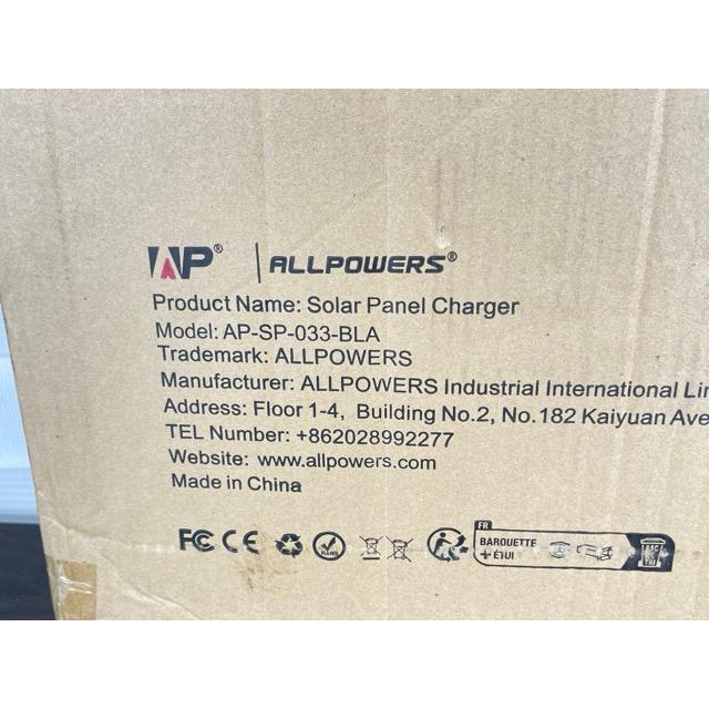 ポータブルソーラーパネル 【中古】動作保証 ALLPOWERS AP-SP-033-BLA