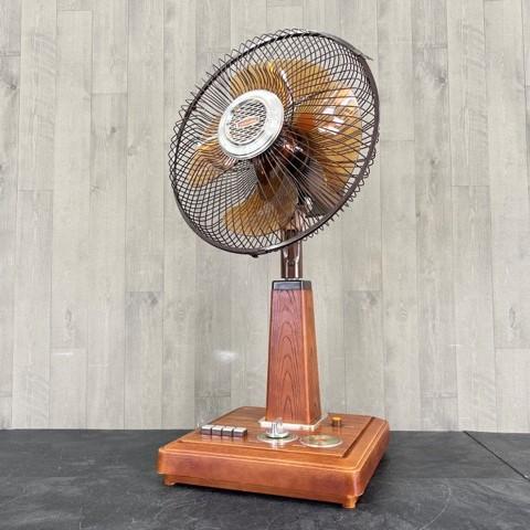 レトロ扇風機 【中古】TOSHIBA F-241C 4枚羽根 30cm 木目調 東芝 昭和  