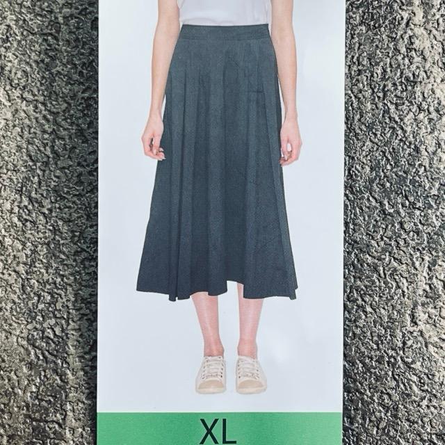 送料無料 新品タグ付き SOLEZIA ロングスカート XLサイズ ネイビー