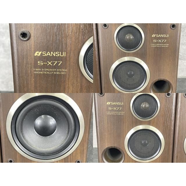 いい音SANSUI S-X77 3ウェイスピーカー　動作ok スピーカー ペアセット 【中古】動作保証SANSUI サンスイ S-X77 3
