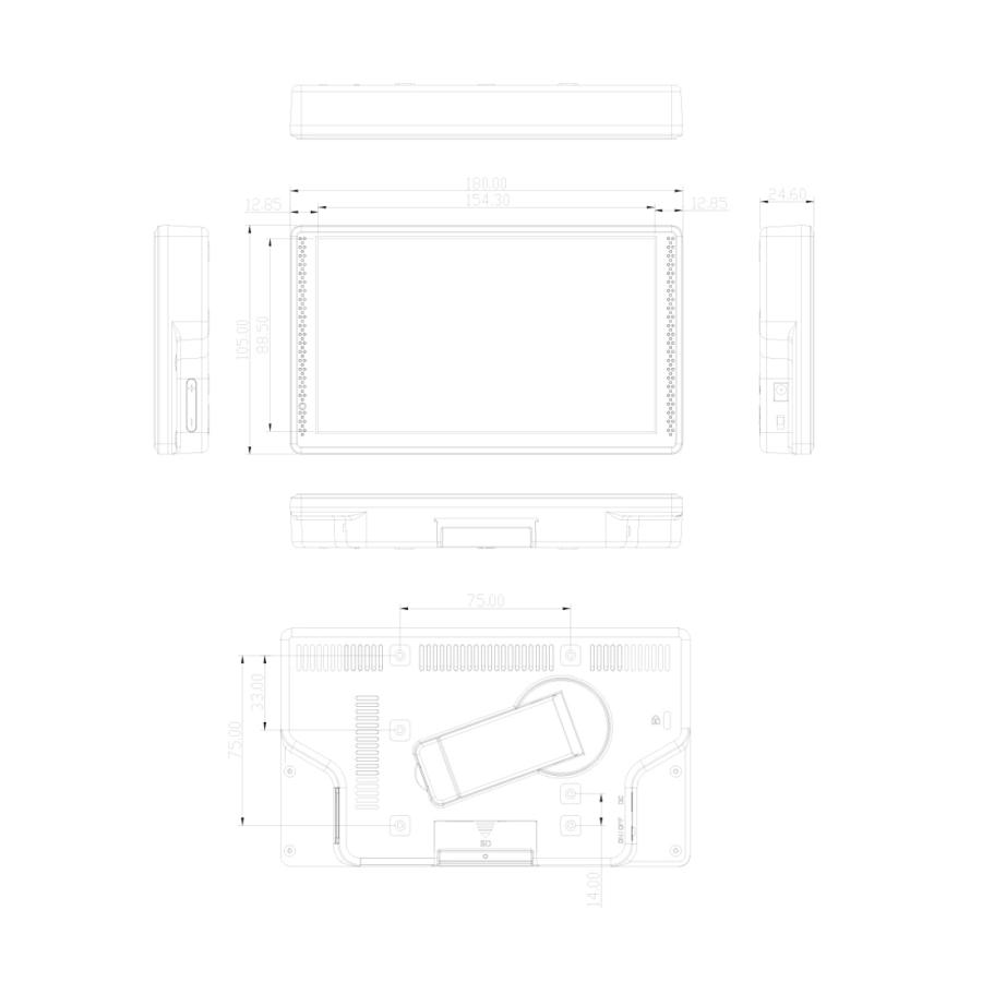 電子POPモニター 7インチ 取り付け金具付き 電子ポップモニター
