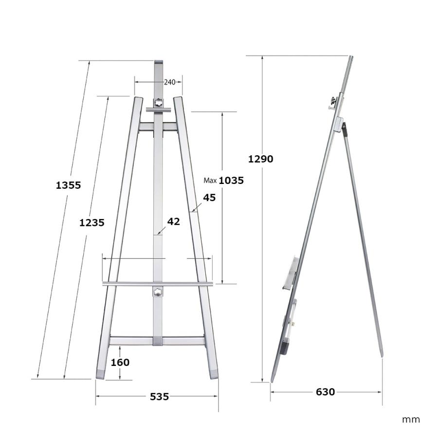 超大特価 アルミイーゼル 1350h シルバー スタンド 看板 画材 おしゃれ 美術 デッサンポスターフレーム パネル 超大特価 Www Aqtsolutions Com