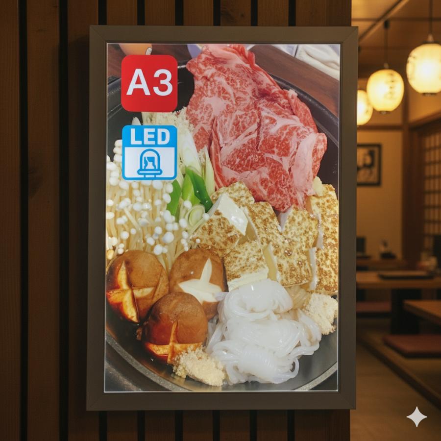 URiSAPO（ウリサポ） 【アウトレット】LED ポスターパネル シルバー A3