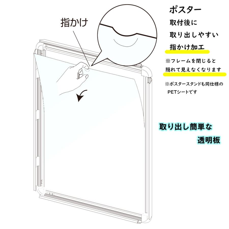 URiSAPO（ウリサポ） ポスターパネル スタンド B1 両面 シルバー 32mm