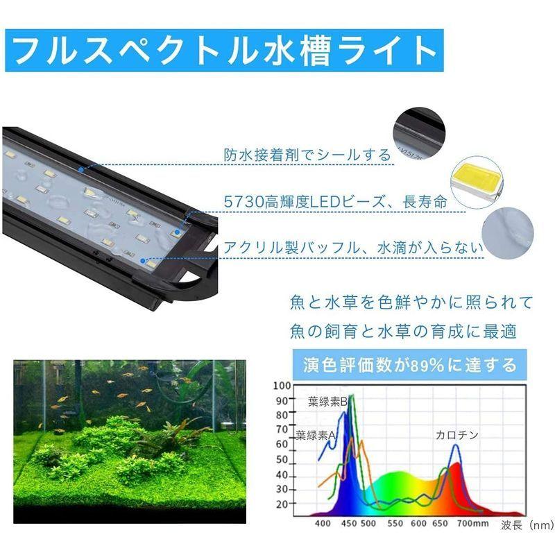 正規代理店 Hygger 水槽ライト アクアリウムライト Led 熱帯魚ライト 水槽用 24 39led 30cm 45cm 60cm 3つの照明モード Shipsctc Org
