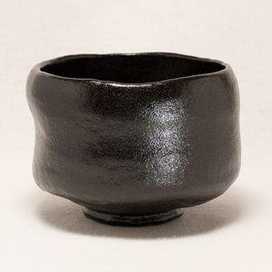 長次郎「カセ釉」写し　黒楽　抹茶碗 〔佐々木昭楽〕