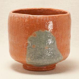 一入「玉兎」写し　赤楽　筒茶碗 〔佐々木昭楽〕