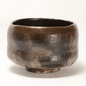 長次郎「五月雨」写し　黒楽抹茶碗 〔佐々木昭楽〕