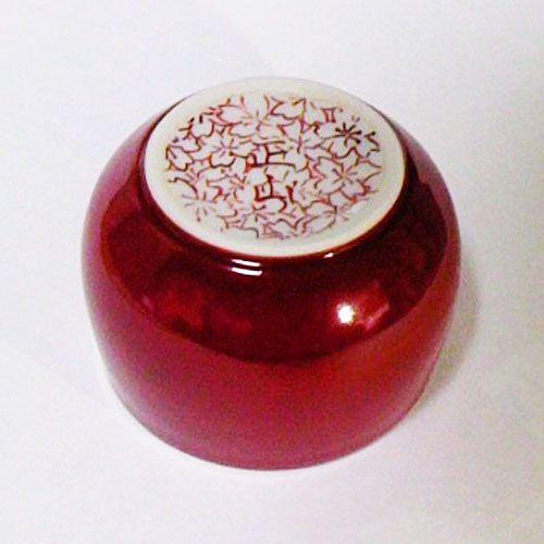 清水焼・京焼 赤絵桜 朝顔形 ぐい呑み 〔助田正山〕 : uroco - 通販