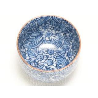 清水焼・京焼 染付内外水仙 だるま形 ぐい呑み 〔助田正山〕 : uroco