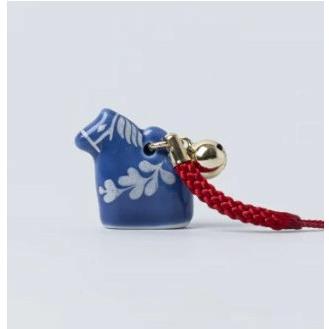 リサラーソン 根付キーホルダー（ココロシズカの午 青） 干支午 LISA