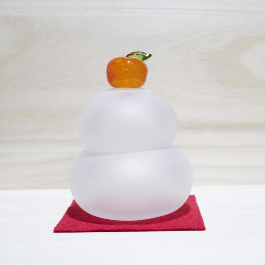 新品未使用　ガラス鏡餅 硝子 ガラス 鏡餅（中）フロスト（敷布付き） : uroco - 通販 - Yahoo