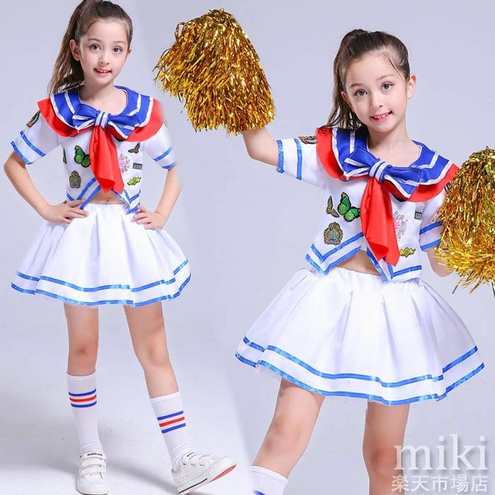 靴下お贈り】チアダンス衣装 キッズ ガールズ ダンス衣装 セットアップ
