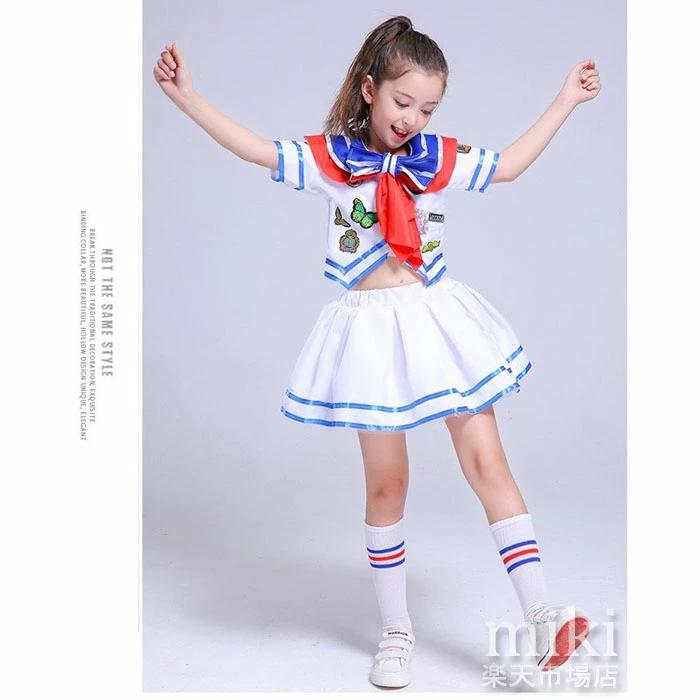 靴下お贈り】チアダンス衣装 キッズ ガールズ ダンス衣装 セットアップ