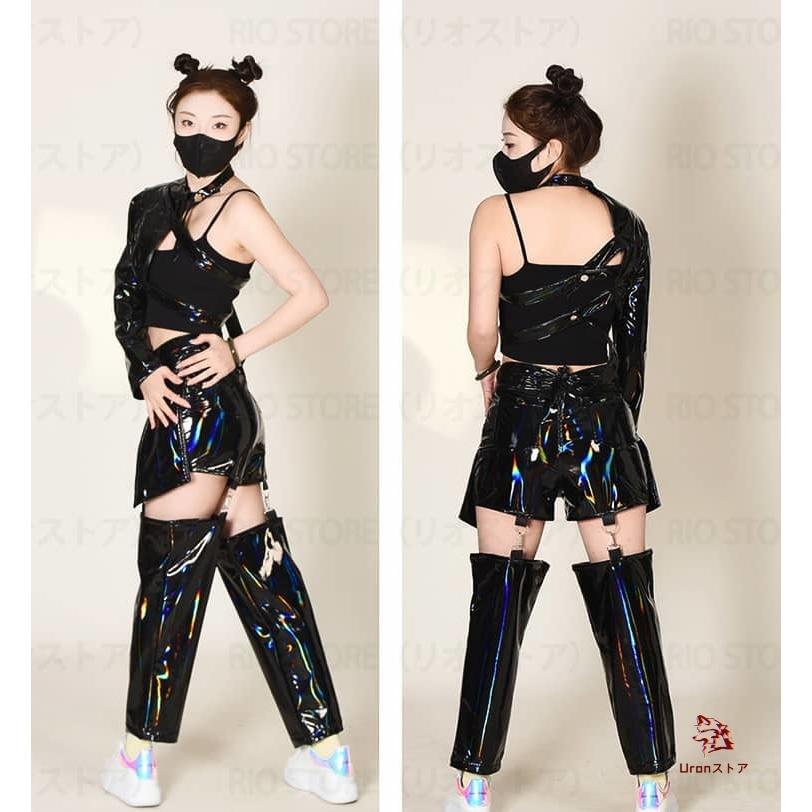 大人 韓国 ダンス衣装 セットアップ ヒップホップ レディース 黒
