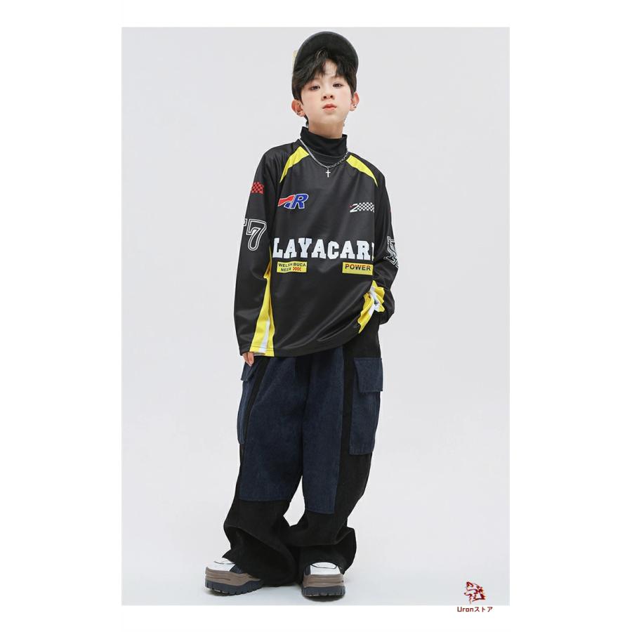 ヒップホップ 衣装 キッズダンス衣装 セットアップ 黄色 黒 女の子