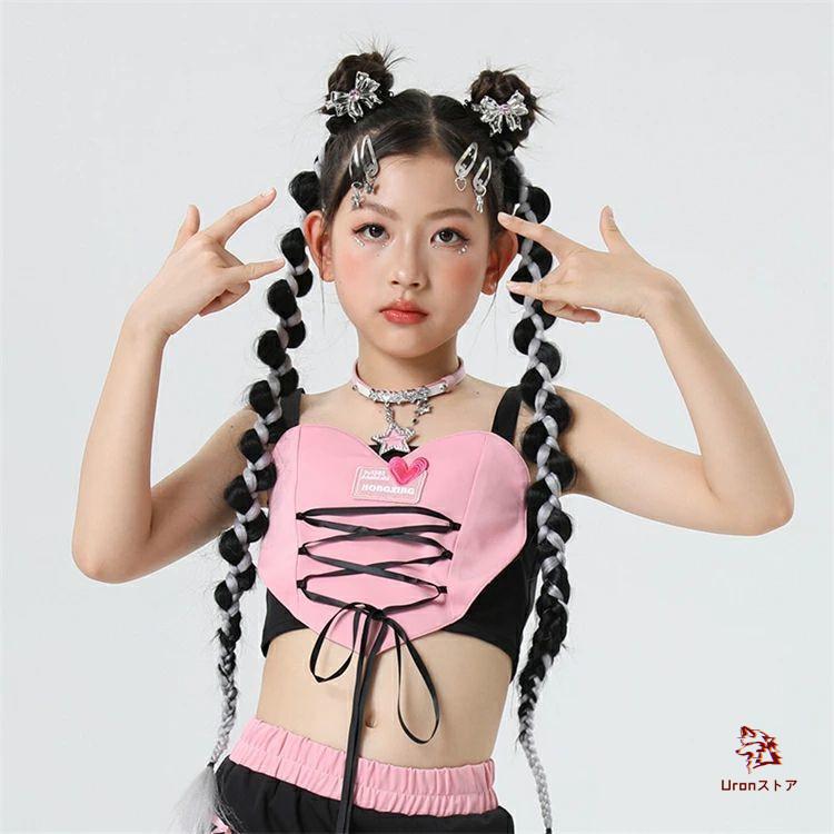 セットアップキッズダンス チアガール ハート柄 リボン 女の子
