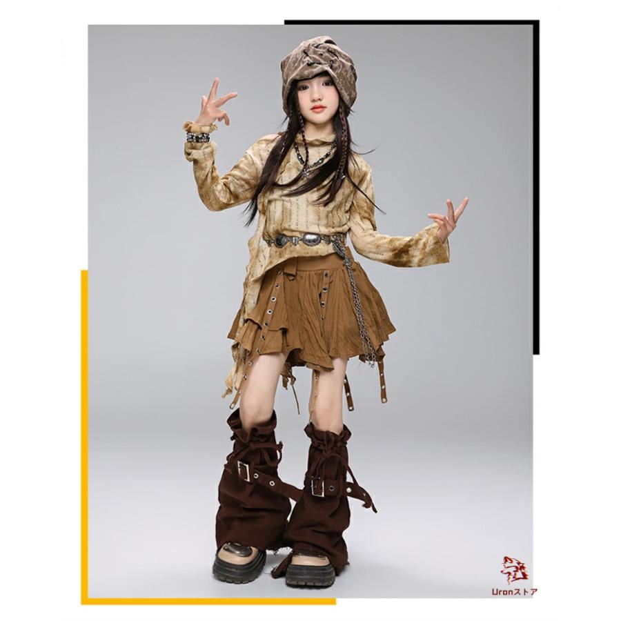 キッズ ダンス 衣装 廃土風 y2k パンク ダメージ セットアップ ヒップ