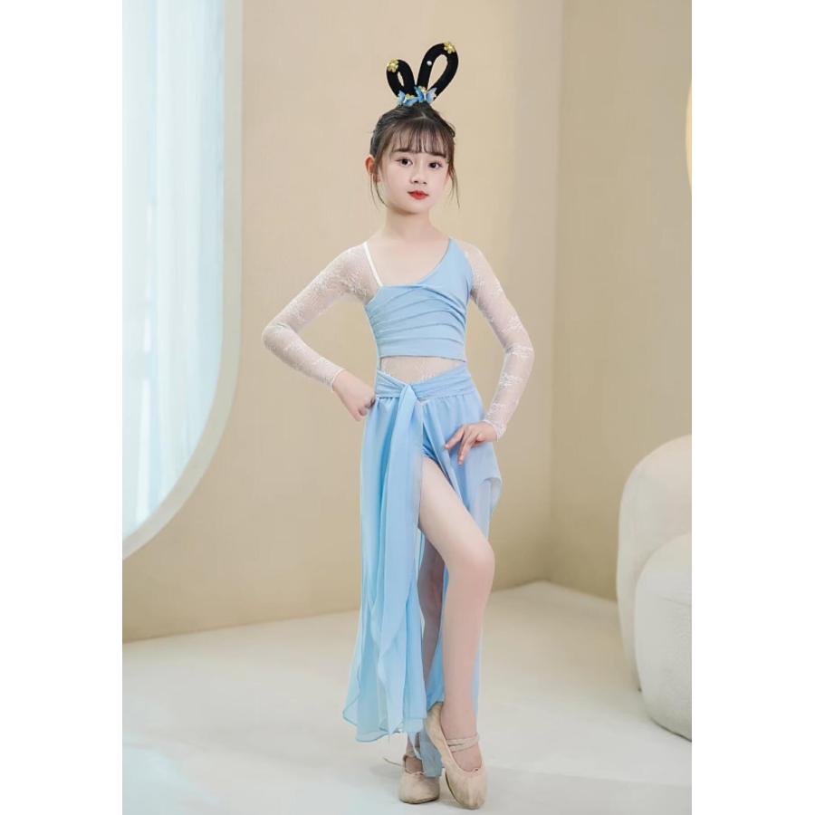子供 バレエ 古典ダンス衣装 スカート付き レオタード 女の子 古典舞踊
