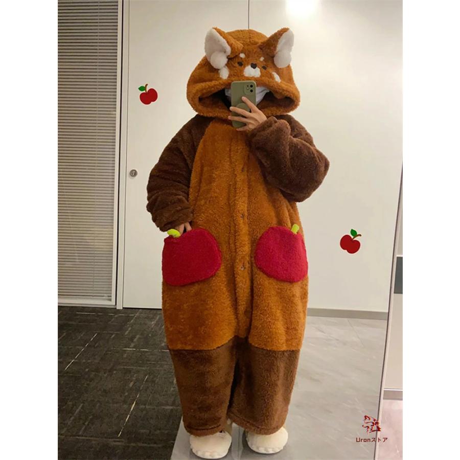 着ぐるみ レッサーパンダ 冬 パジャマ ルームウェア レディース 暖かい