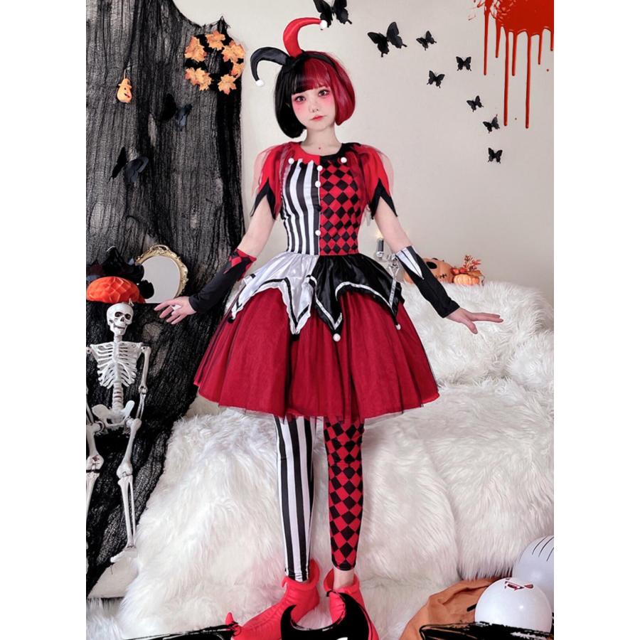 大人 ピエロ コスプレ衣装 レディース ハロウィン 衣装 サーカス