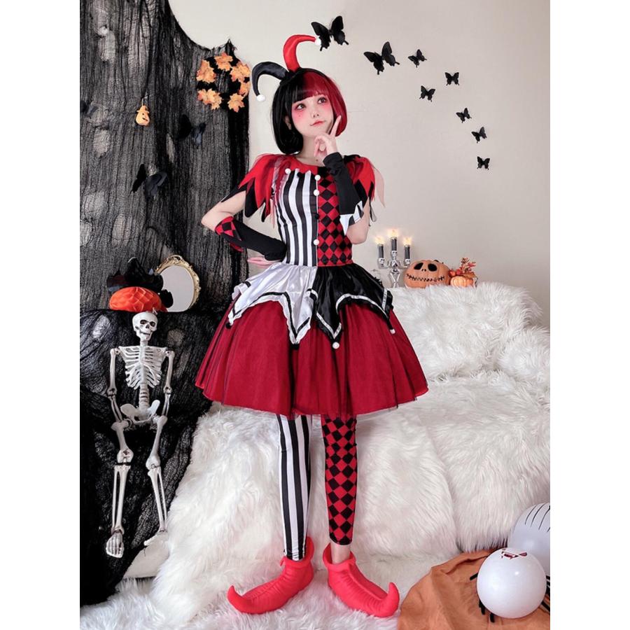大人 ピエロ コスプレ衣装 レディース ハロウィン 衣装 サーカス