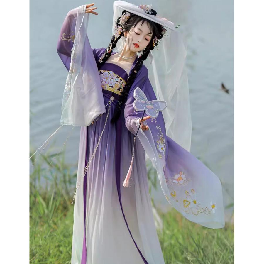 紫 レディース 漢服 チャイナ服 唐朝 中国古代服装 お姫様
