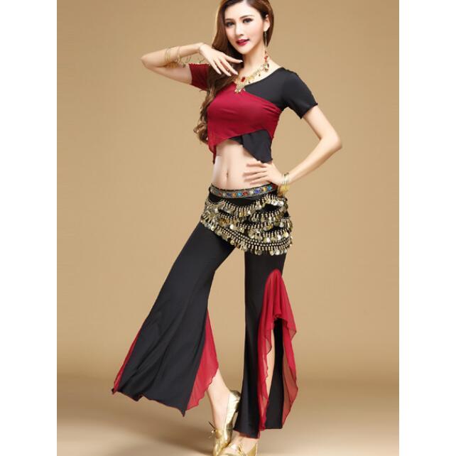 ベリーダンス衣装 ヒップスカーフ三点セットアップ ストレッチ華やか