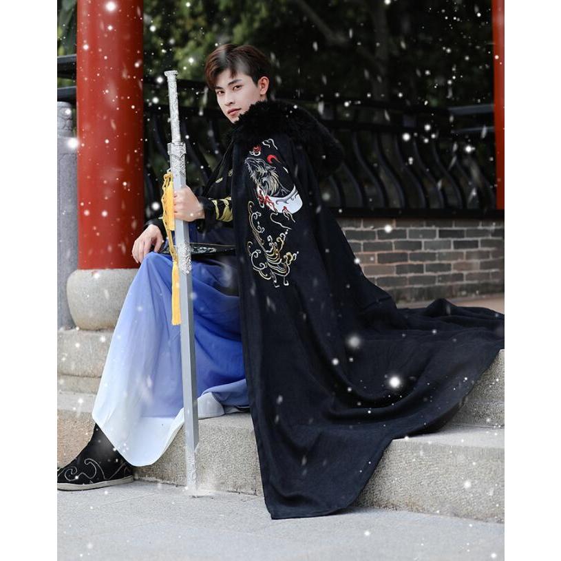 コスプレ カンフー服 黒 短パン チャイナ コスプレ ドラゴン カンフー