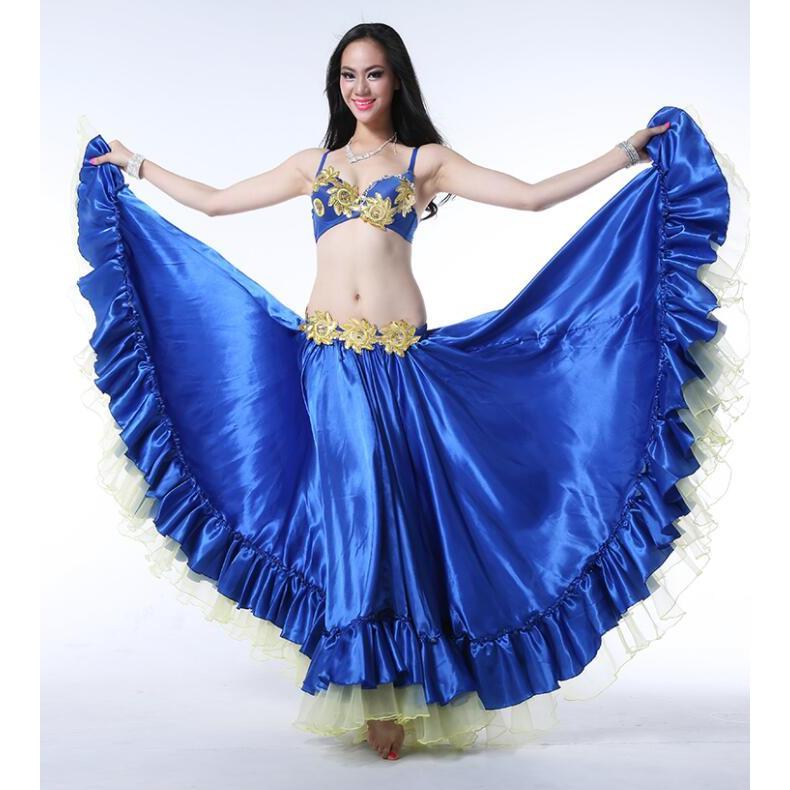 フラメンコ スカート ロング丈 裾フリル 広がる ダンス用 レディース