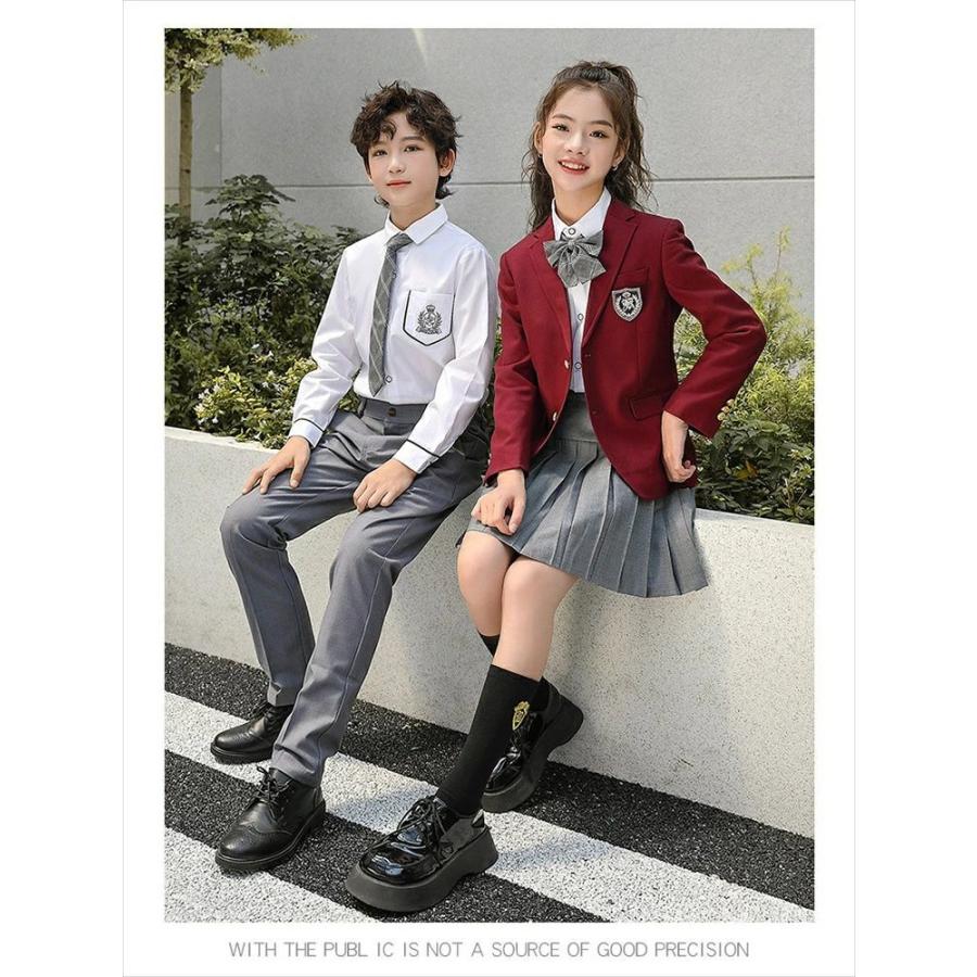 レッド スーツ 子供 入学式 イギリス風 キッズ 4点セット 卒業式