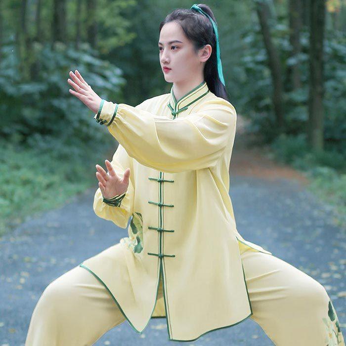 太極拳 ベロア調 太極服 上下 Mサイズ 男女両用 黒紅辺【新品】 太極拳 服 上下セット 長袖シャツ 前開き パンツ レディース 大人 太極