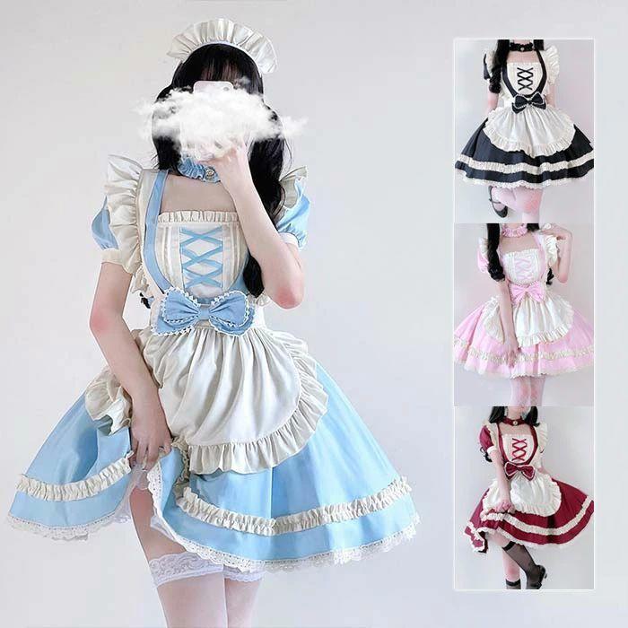 ロリータ服 男女兼用 レディース メンズ メイド服 ワンピース コスプレ