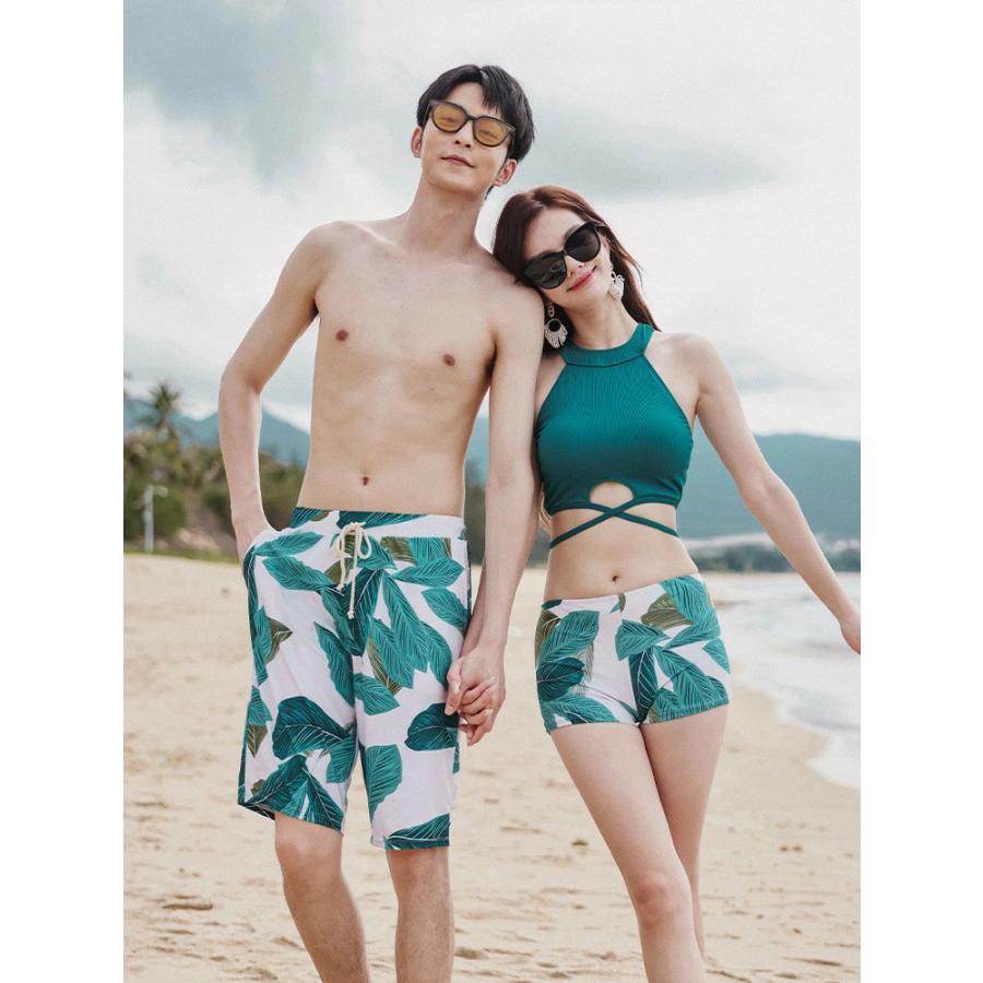 カップル水着 ペア水着 4点セット ビーチ水着 花柄 韓国