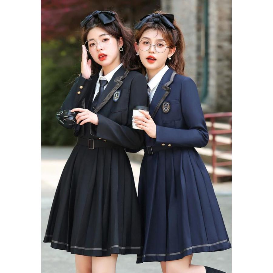 ワンピーススーツセット レディース女性JK制服 スクール風 幼稚園先生