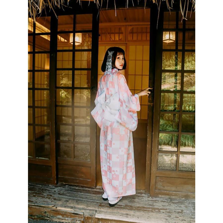 桜柄】ピンク 高級浴衣 浴衣 ゆかた yukata レディース 女性 作り帯 
