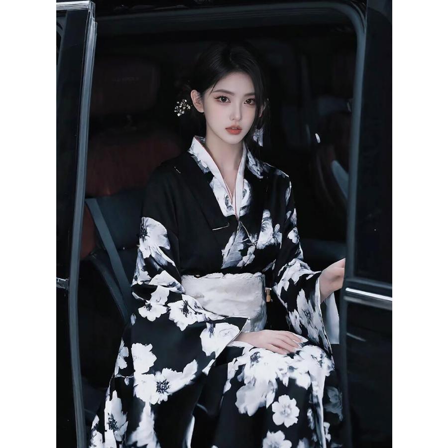 菊柄】浴衣 ゆかた yukata レディース 女性 作り帯 セット 2点セット