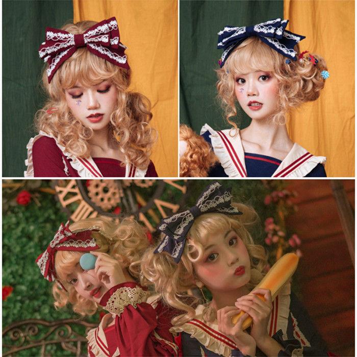 3色 ヘアバンド ロリータ ゴスロリ カチューシャ 髪飾り リボン