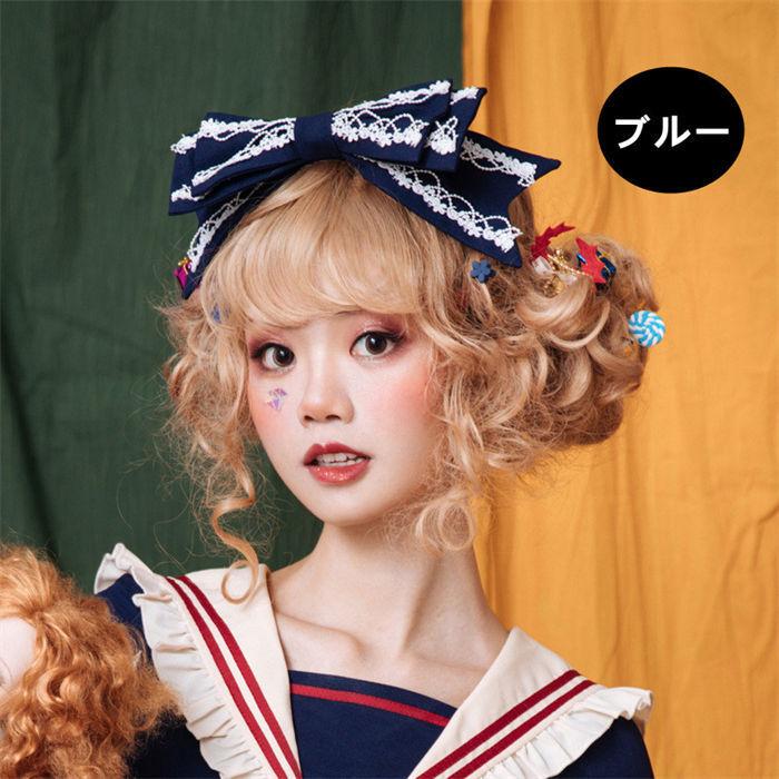 3色 ヘアバンド ロリータ ゴスロリ カチューシャ 髪飾り リボン