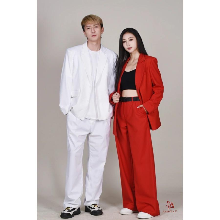 赤 白 黒 ダンス衣装 セットアップ ヒップホップ ワイドパンツ