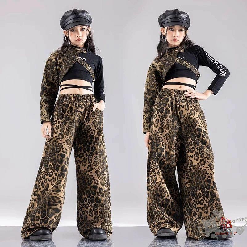 ダンス衣装 ワンショルダー 片袖豹柄 片腕 ヒョウ柄 ジャズ ヒップ