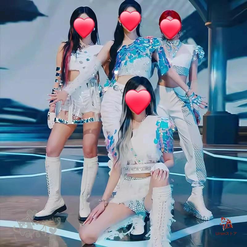 jubeat 装飾POP 2種 k-pop 衣装 黒 セットアップ 大人 レディース 韓国 アイドル タンク