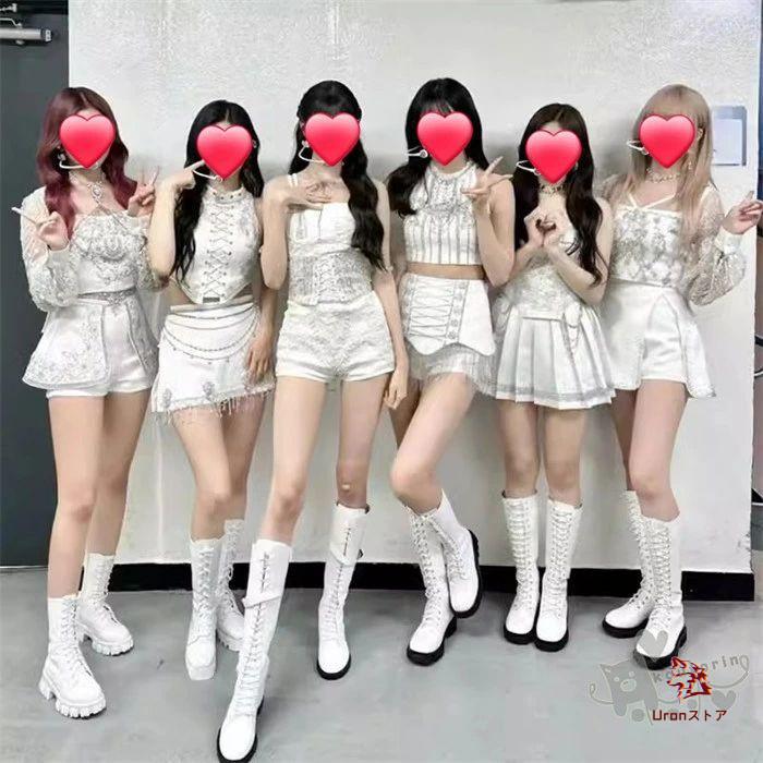  kpop 衣装 ダンス衣装 セットアップ レディース 大人 韓国 アイドル 白 へそ出し スカート タンクトップ セクシー ショートパンツ Bildidee 