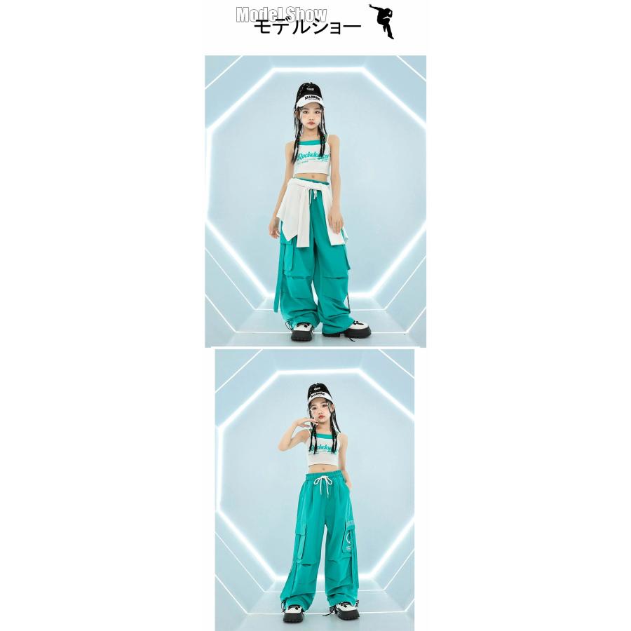 ミント グリーン キャミソール へそ出し ショート丈 パンツ カーゴ
