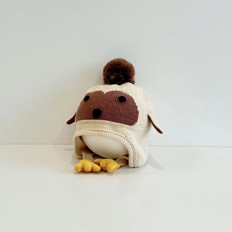 ベビー ニット帽 キッズ 秋冬 帽子 毛糸 子供 男女兼用 キッズ帽子 ペンギン ポンポン ベビー帽子 ふわふわ  韓国子供服 動物 着ぐるみ 小学生 お出かけ ジュニ | ブランド登録なし | 03