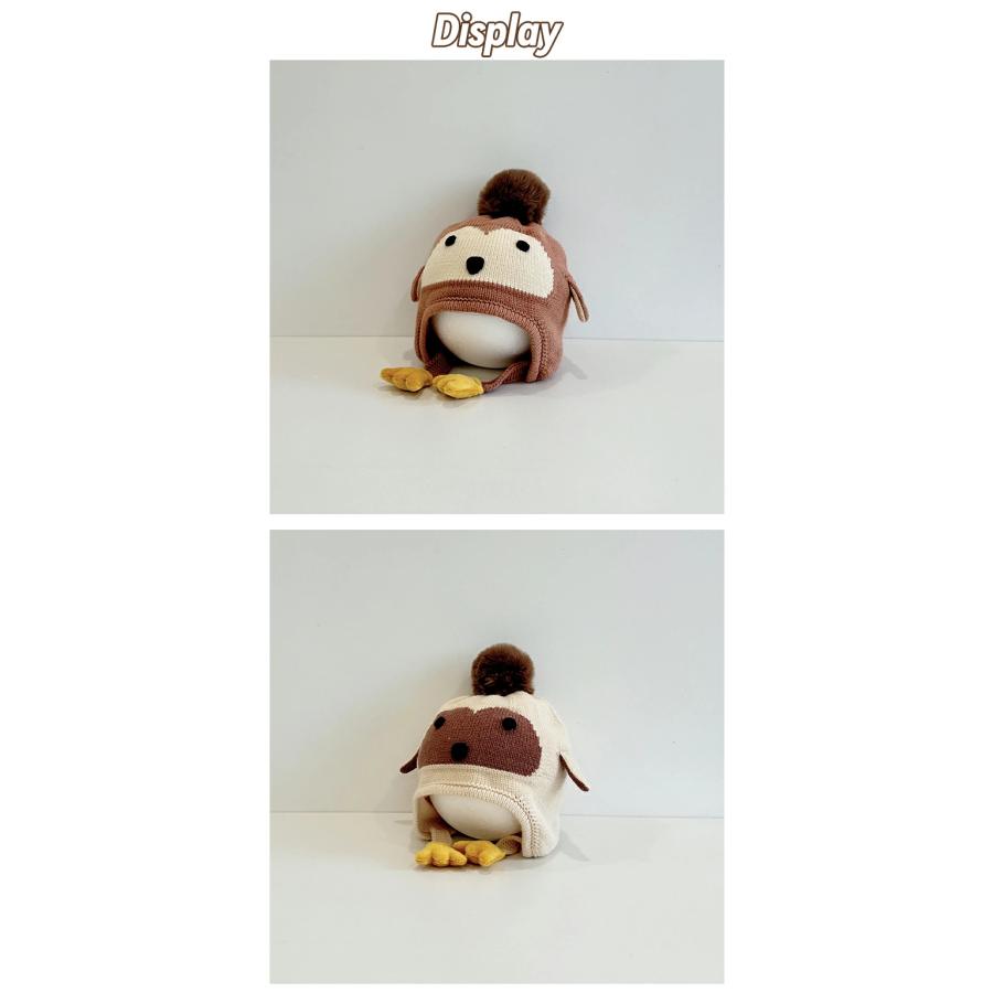 ベビー ニット帽 キッズ 秋冬 帽子 毛糸 子供 男女兼用 キッズ帽子 ペンギン ポンポン ベビー帽子 ふわふわ  韓国子供服 動物 着ぐるみ 小学生 お出かけ ジュニ | ブランド登録なし | 04