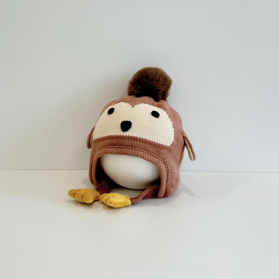 ベビー ニット帽 キッズ 秋冬 帽子 毛糸 子供 男女兼用 キッズ帽子 ペンギン ポンポン ベビー帽子 ふわふわ  韓国子供服 動物 着ぐるみ 小学生 お出かけ ジュニ | ブランド登録なし | 09